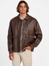 Monogram Faux-Leather Aviator Jacket