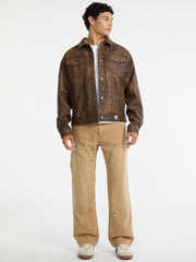 GUESS Originals Faux-Leather Trucker Jacket