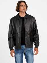 Monogram Faux-Leather Aviator Jacket
