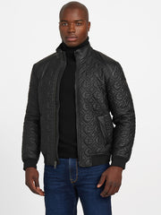 G Chain Quilted Faux-Leather Jacket