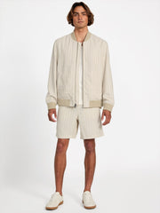 Eco Fletcher Striped Linen Flight Jacket
