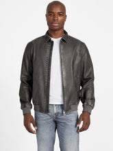 Faux-Leather Aviator Jacket