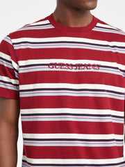 Regular Striped Embroidered Logo Tee