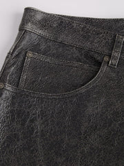 Cracked Leather Shorts