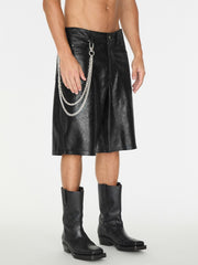 crackle leather short