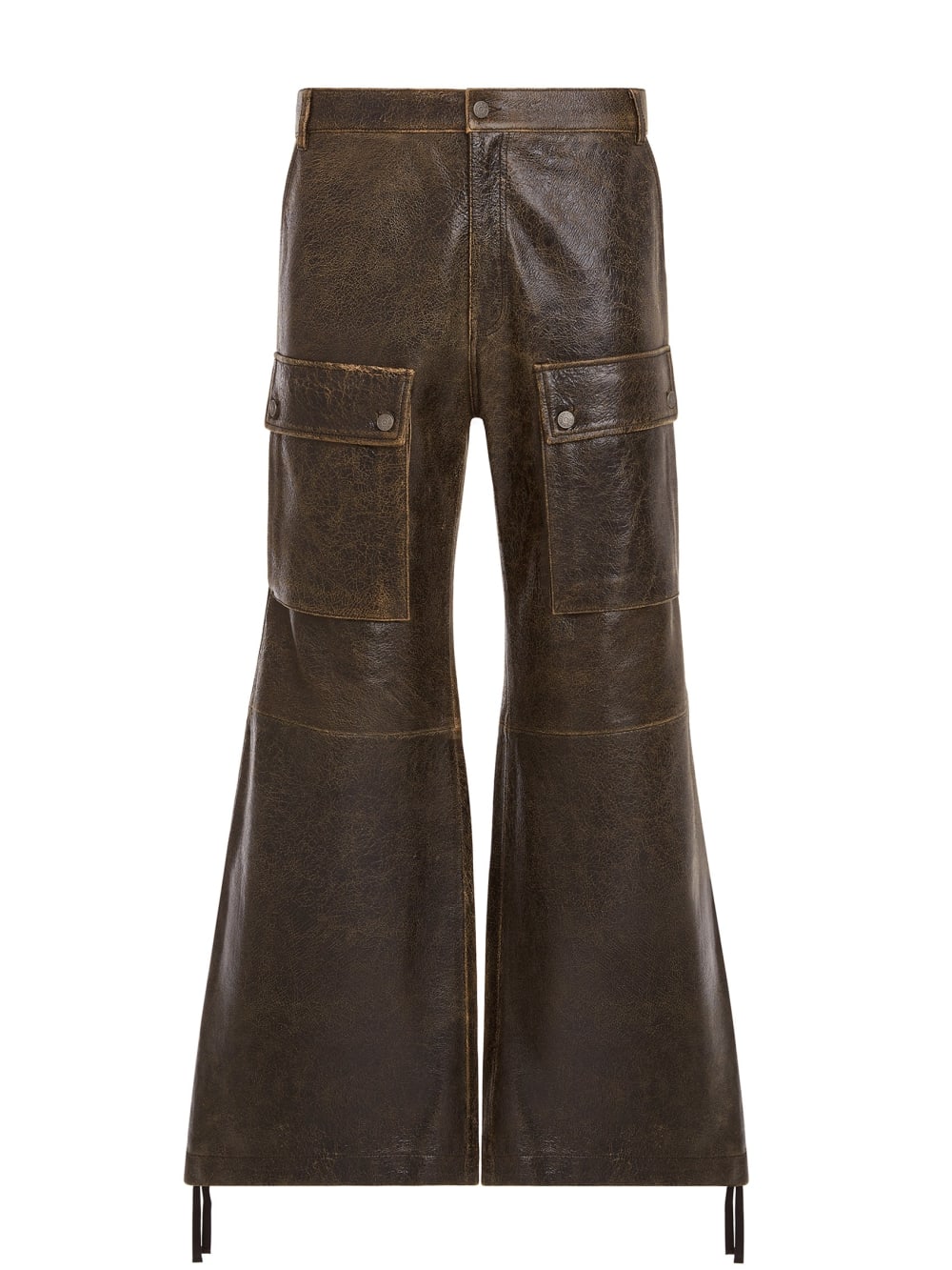 crackle leather utility pants