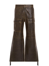 crackle leather utility pants