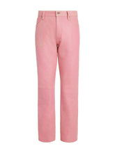 Cracked Leather Flared Pants