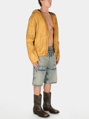 washed denim utility short