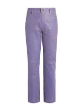 Cracked Leather Flared Pants