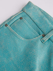 Cracked Leather Shorts