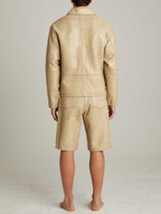 Cracked Leather Shorts