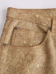 Cracked Leather Shorts