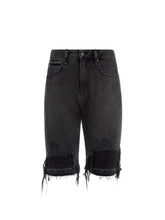black distressed denim short