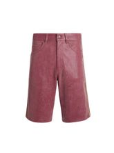 crackle leather shorts