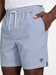 Striped Seersucker Swim Trunks