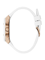 Rose Gold-Tone And White Multifunction Watch