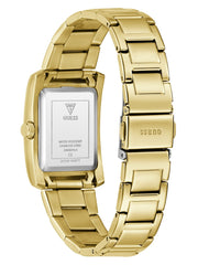Gold-Tone Crystal Square Analog Watch