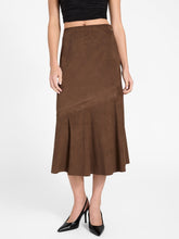 Suede long skirt