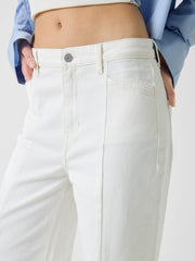 G11 Seamed Crop Wide-Leg Jeans
