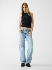Destroyed Straight-Leg Boyfriend Jeans