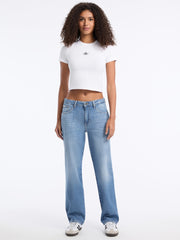 Straight-Leg Boyfriend Jeans