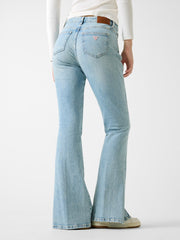G09 front slit high rise bootcut jeans