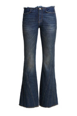 panel denim flare pants
