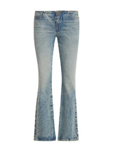 eyelet low-rise denim pants