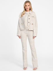 Sarah Monogram Flared Denim Pant