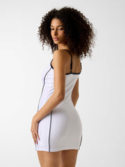 Embroidered logo mini dress