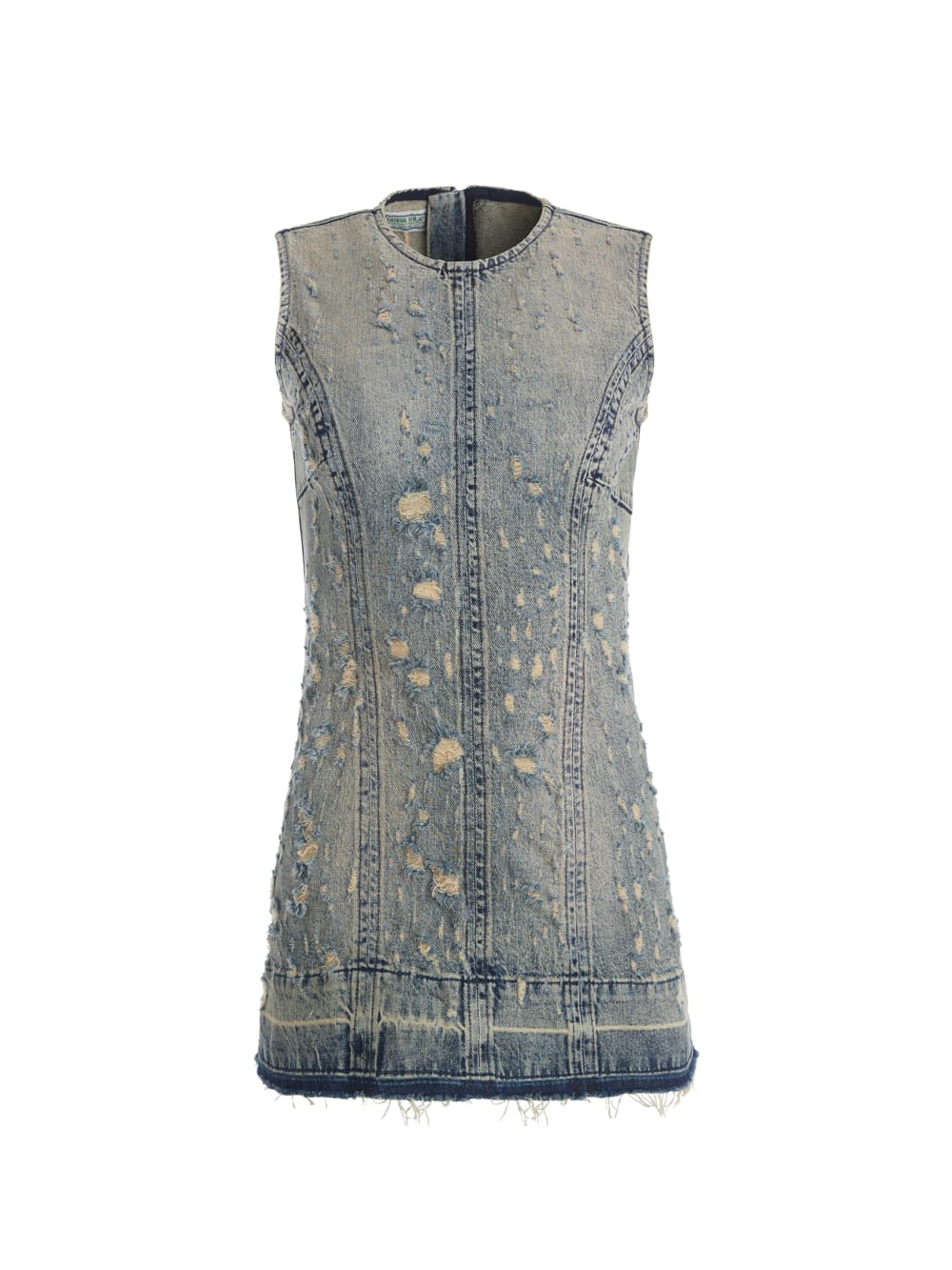 distressed mini denim dress