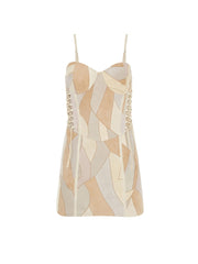 patch suede dress