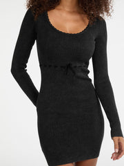 GUESS Originals Eco Vintage Tie Mini Sweater Dress