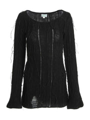 distressed wool-blend dress