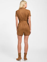 Jene Faux-Suede Romper
