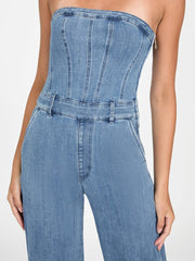 Eco Donna Strapless Denim Jumpsuit