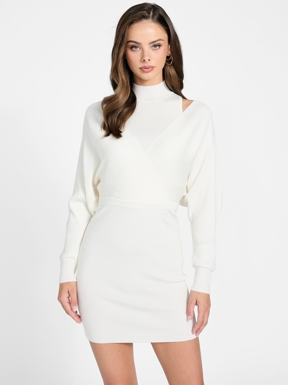 Rib-knit mini dress