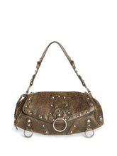 Cracked Leather Shoulder Bag