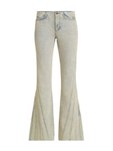 panel denim flare pants