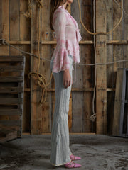 panel denim flare pants