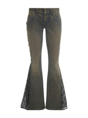 flare lace jeans