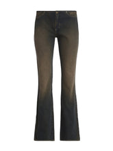 eyelet low-rise denim pants