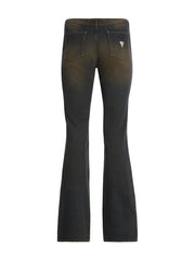 eyelet low-rise denim pants