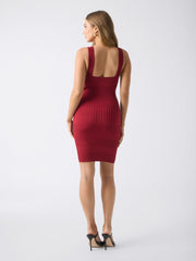 Janet Button Ribbed Sweater Dress