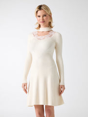 Candice Lace-Trim Sweater Dress