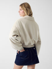 Faux suede bomber jacket