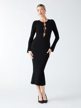 Agathe Ribbed Long-Sleeve Midi Dress