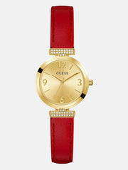 Gold-Tone Analog Leather Watch