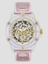 Pink and White Multifunction Silicon Watch